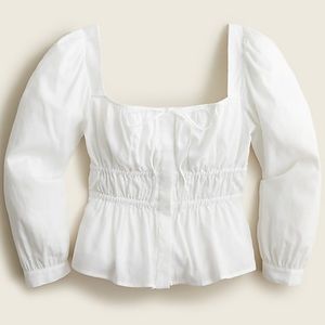 NWT Jcrew Cinched-waist top in herringbone cotton